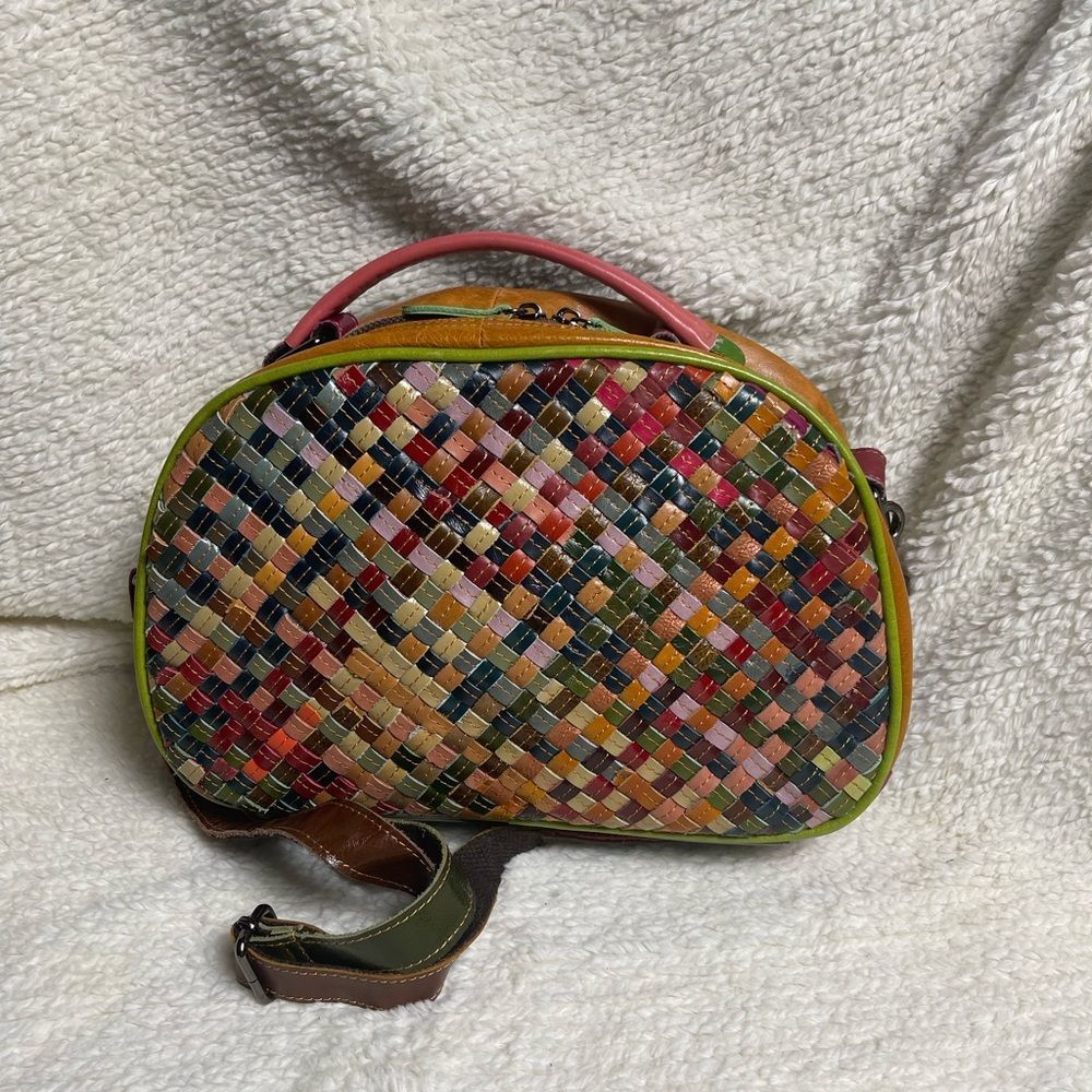 Ameri leather Multicolor Woven Satchel/shoulder B… - image 7